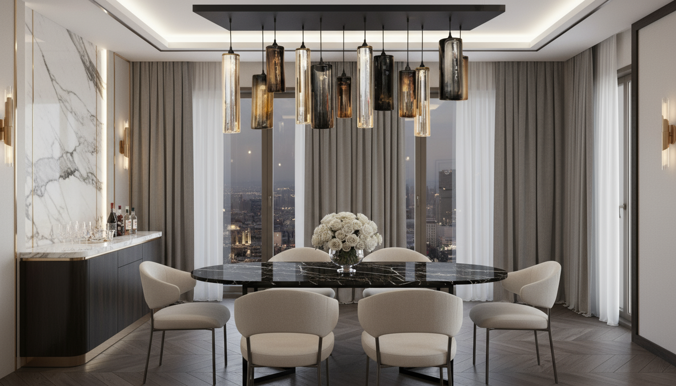 Chandelier in luxury room